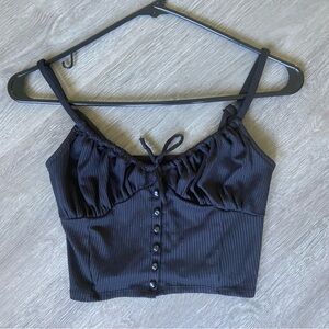 Urban Outfitters Milkmaid Black Crop Top